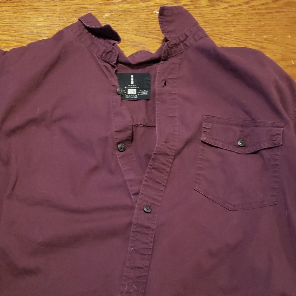 Red button down